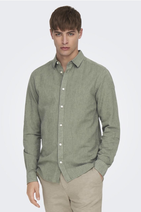 Only & Sons onscaiden ls solid linen shirt noos